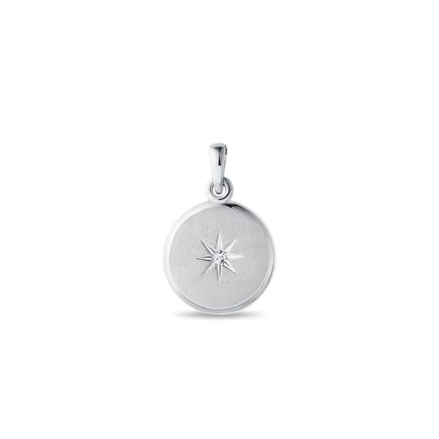 MÉDAILLON ÉTOILE POLAIRE EN OR BLANC ET DIAMANT - PENDENTIFS - COLLIERS