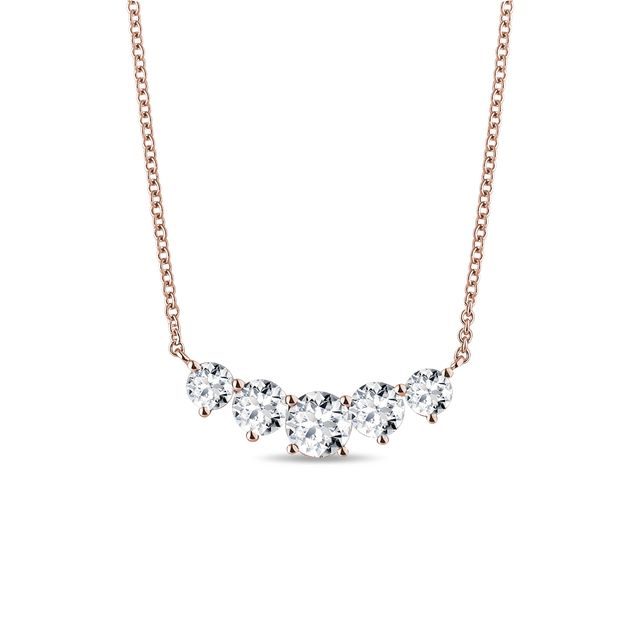LUXURY DIAMOND NECKLACE IN PINK GOLD - DIAMOND NECKLACES - NECKLACES