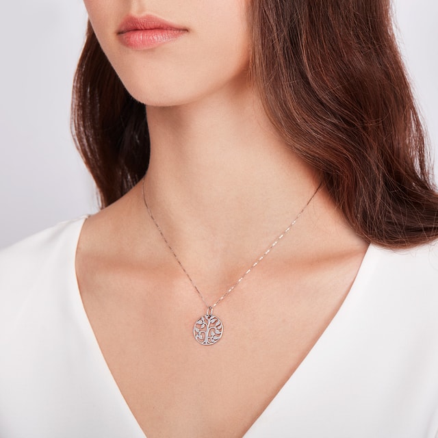Necklace Tree Of Life Of White Gold Klenota