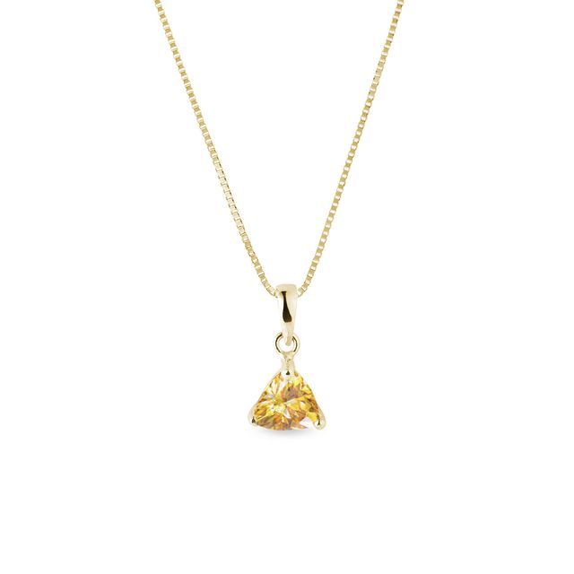 CITRINE PENDANT IN YELLOW GOLD - CITRINE NECKLACES - NECKLACES