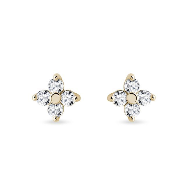 Four-leaf clover diamond earrings in yellow gold