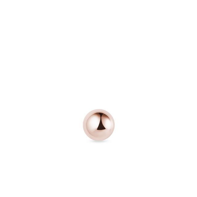 PUCE D'OREILLE D'OR ROSE SPHÉRIQUE - BOUCLES D'OREILLES SOLITAIRES - BOUCLES D'OREILLES