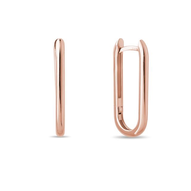 BOUCLES D'OREILLES OVALES EN OR ROSE - BOUCLES D'OREILLES EN OR ROSE - BOUCLES D'OREILLES