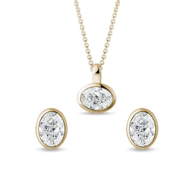 SCHMUCKSET MIT OVALEN DIAMANTEN IN GELBGOLD - SCHMUCK SETS DIAMANT - SCHMUCK