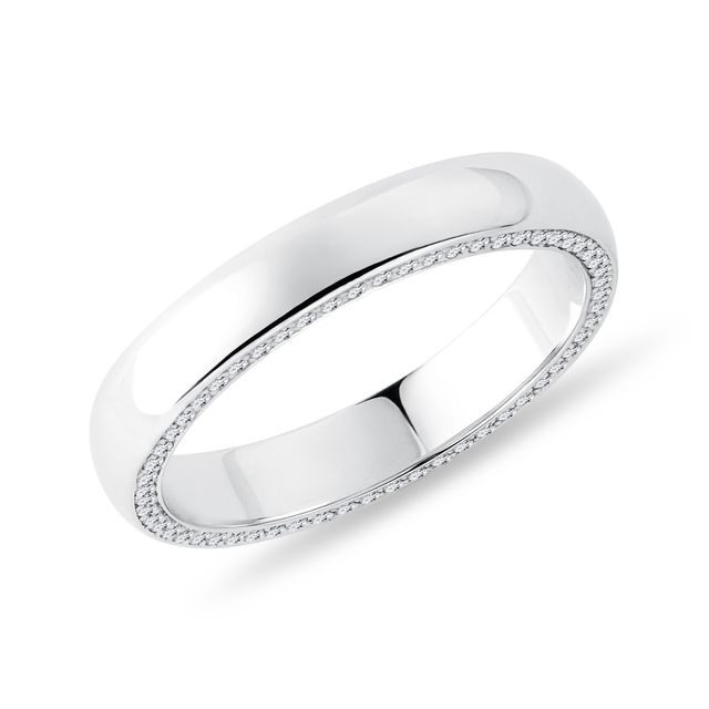 WOMEN'S DIAMOND SIDE CHANNEL WEDDING BAND IN WHITE GOLD - WOMEN'S WEDDING RINGS - WEDDING RINGS