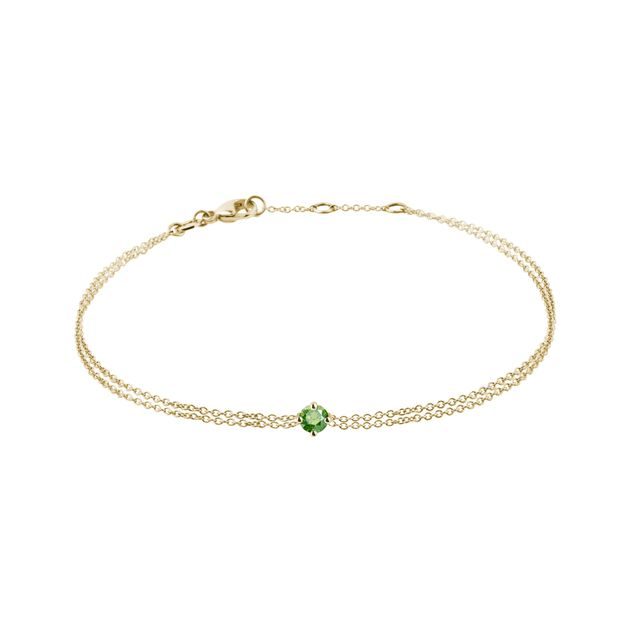 BRACELET EN OR JAUNE AVEC DIAMANT VERT - BRACELETS AVEC DIAMANTS - BRACELETS