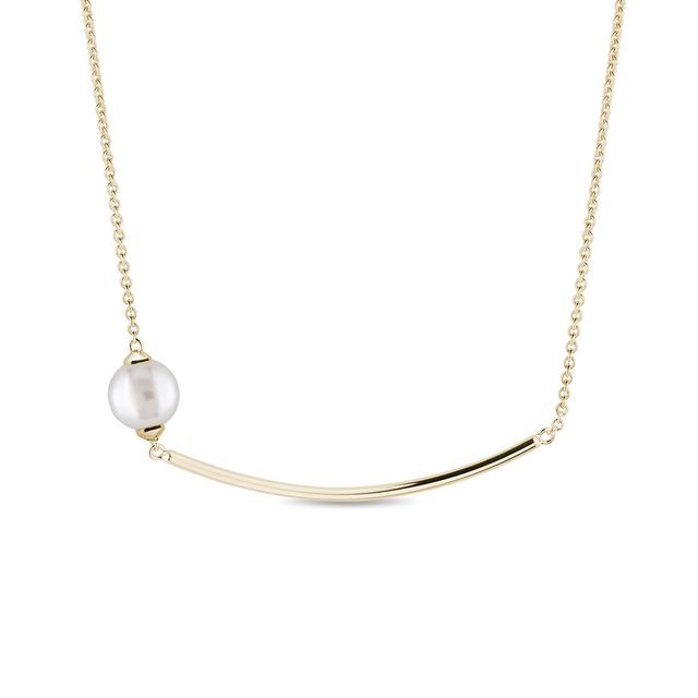 PEARL NECKLACE IN 14K YELLOW GOLD - PEARL PENDANTS - PEARL JEWELRY