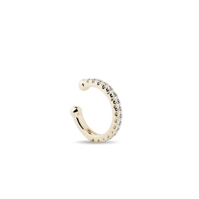 YELLOW GOLD DIAMOND SINGLE EARRING - SINGLE EARRINGS - EARRINGS