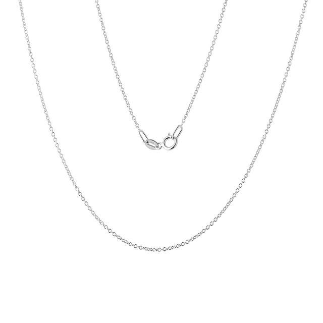 CHAÎNE ROLO 60 CM EN OR BLANC 14 CARATS, POUR FEMMES - CHAÎNES EN OR - COLLIERS