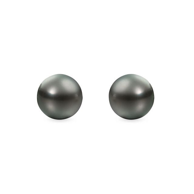 GOLD EARRINGS WITH TAHITIAN PEARLS - PEARL EARRINGS - PEARL JEWELRY