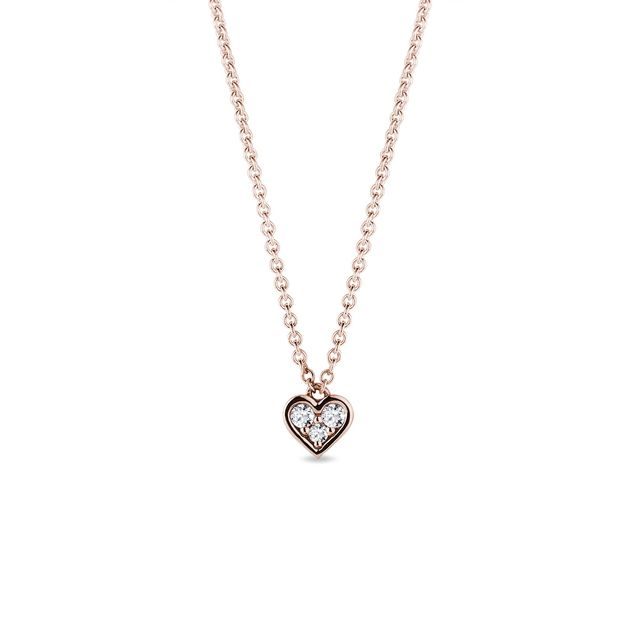 HERZFÖRMIGE KINDERKETTE MIT DIAMANTEN IN ROSÉGOLD - KINDER KETTEN - KETTEN