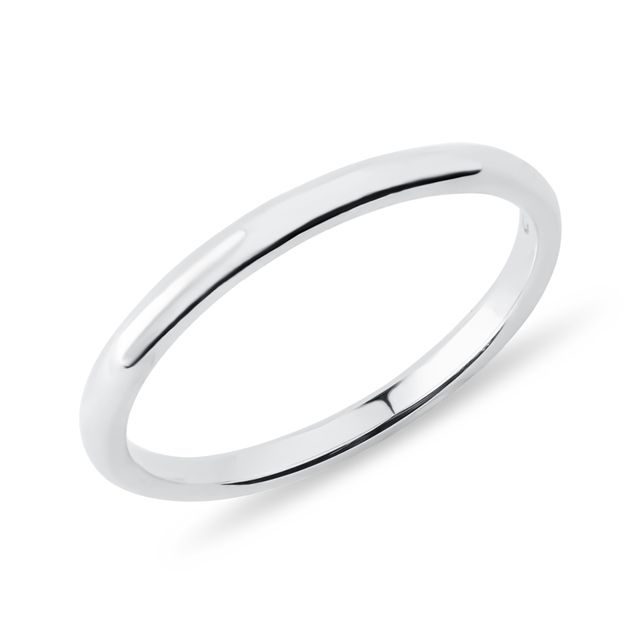 SIMPLE WHITE GOLD BAND WITH A HIGH-GLOSS FINISH - WOMEN'S WEDDING RINGS - WEDDING RINGS