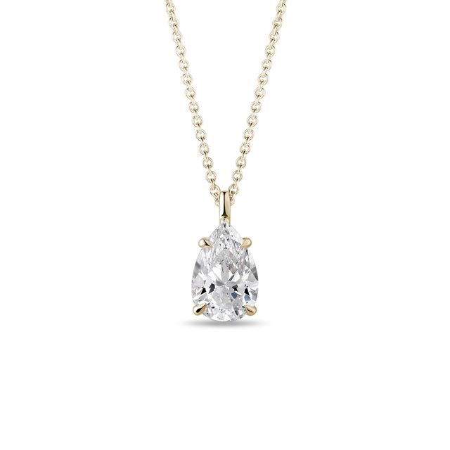 HALSKETTE AUS GELBGOLD MIT 1 CT LABOR-DIAMANT - KETTEN MIT DIAMANTEN - KETTEN