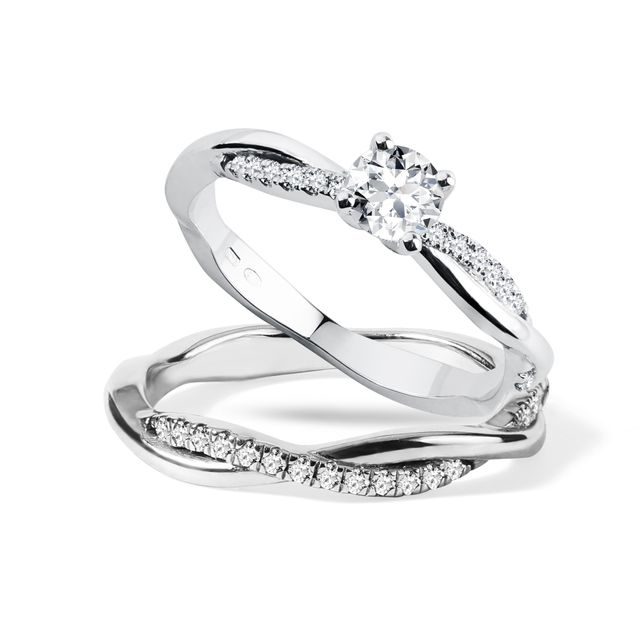 DIAMOND ENGAGEMENT SET IN WHITE GOLD - ENGAGEMENT AND WEDDING MATCHING SETS - ENGAGEMENT RINGS