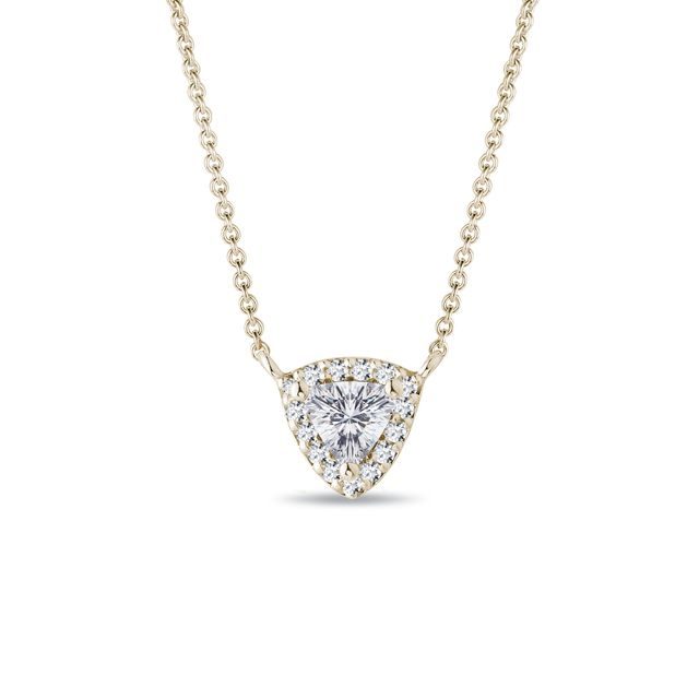 COLLIER D'OR JAUNE AVEC DIAMANT TAILLE TRILLION - COLLIERS AVEC DIAMANTS - COLLIERS