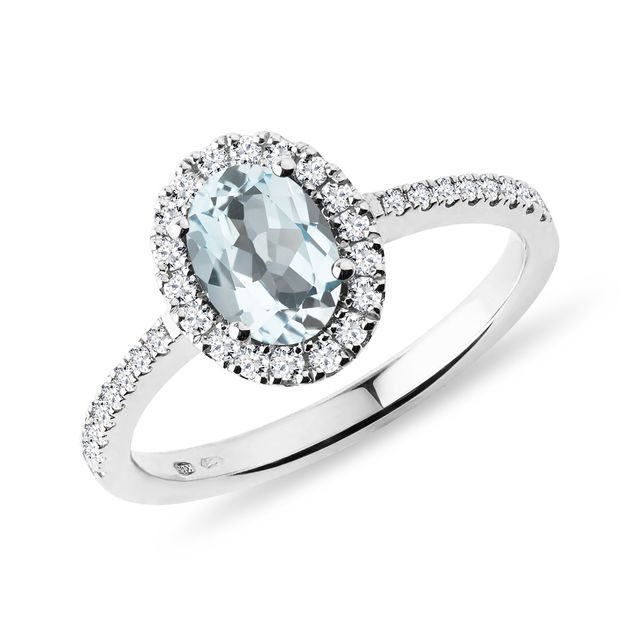 AQUAMARINE RING IN WHITE GOLD - AQUAMARINE RINGS - RINGS