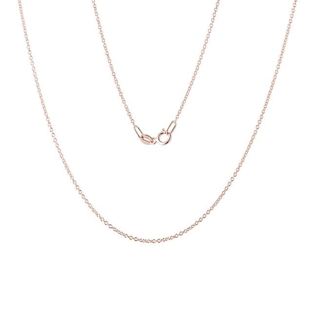 CHAÎNE ROLO 60 CM EN OR ROSE 14 CARATS, POUR FEMMES - CHAÎNES EN OR - COLLIERS