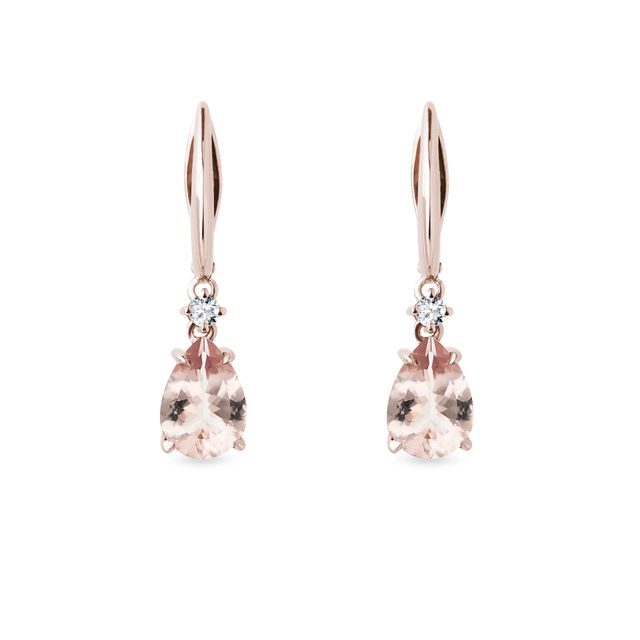 OHRRINGE MIT MORGANITEN UND DIAMANTEN AUS ROSÉGOLD - OHRRINGE MIT MORGANIT - OHRRINGE