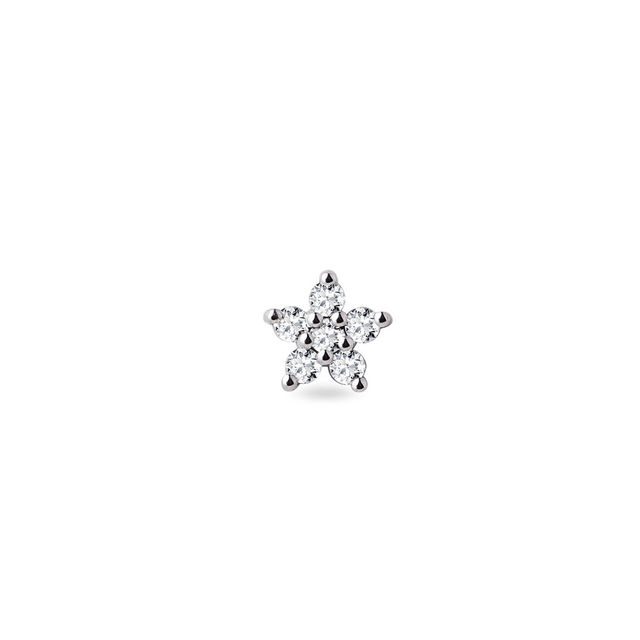 SINGLE DIAMOND STAR EARRING IN WHITE GOLD - SINGLE EARRINGS - EARRINGS