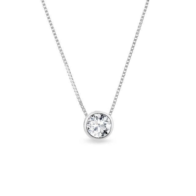 White Gold Necklace with Bezel Diamond