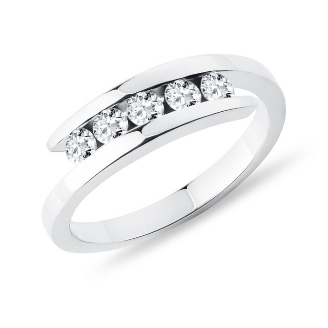 CHANNEL-SET DIAMOND BYPASS RING IN WHITE GOLD - WOMEN'S WEDDING RINGS - WEDDING RINGS