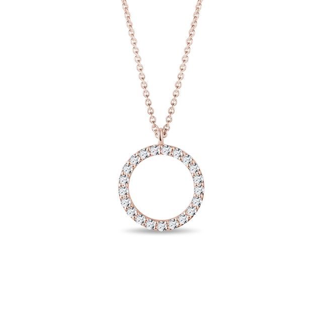 PENDENTIF EN OR ROSE AVEC DIAMANTS - COLLIERS AVEC DIAMANTS - COLLIERS