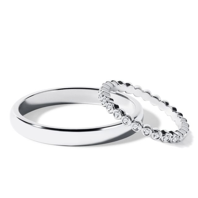 EXCEPTIONAL WEDDING RING SET IN WHITE GOLD - WHITE GOLD WEDDING SETS - WEDDING RINGS