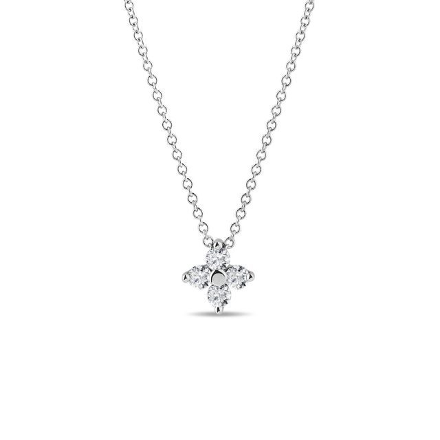 COLLIER D'OR BLANC AVEC DIAMANT CENTRAL - COLLIERS AVEC DIAMANTS - COLLIERS