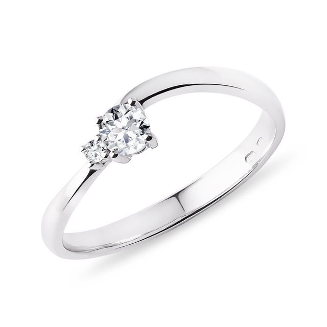 BAGUE EN OR BLANC AVEC DIAMANTS - BAGUES EN DIAMANT - BAGUES