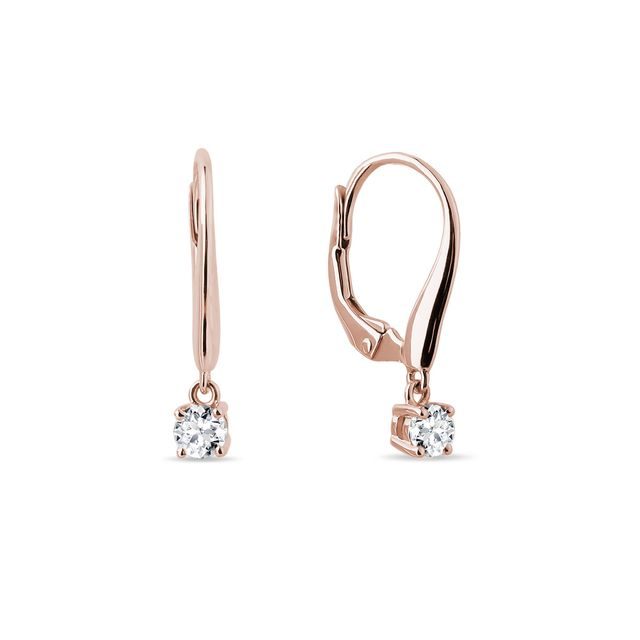 HANGING DIAMOND EARRINGS ROSE GOLD - DIAMOND EARRINGS - EARRINGS