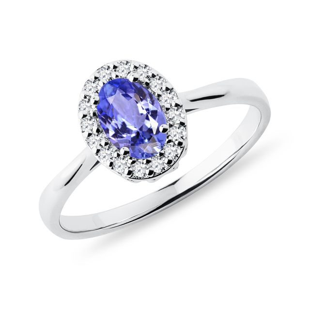 GOLDRING MIT TANSANIT UND DIAMANTEN - RINGE TANSANIT - RINGE