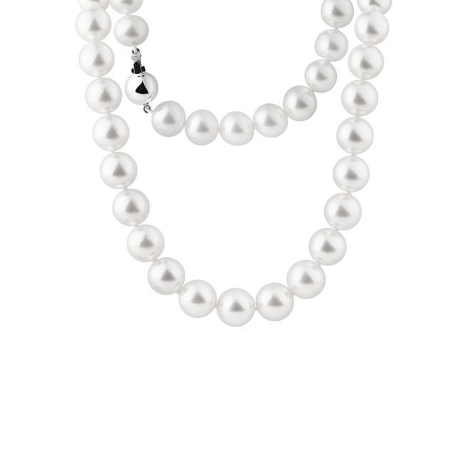 COLLIER EN OR BLANC AVEC PERLES DU PACIFIQUE SUD - COLLIERS DE PERLES - PERLES