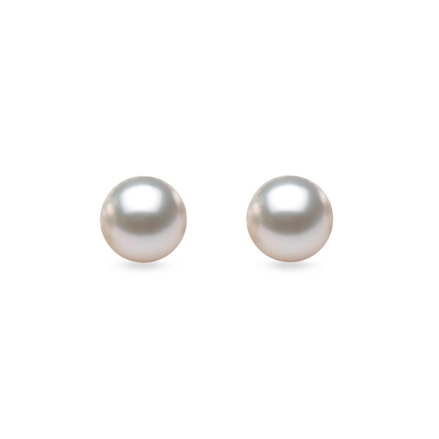 AKOYA PEARL EARRINGS IN YELLOW GOLD - PEARL EARRINGS - PEARL JEWELRY