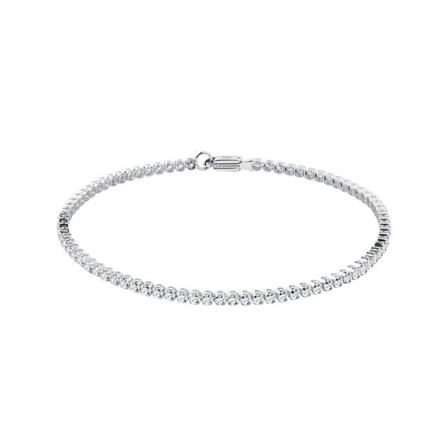 TENISOVÝ NÁRAMEK V BÍLÉM ZLATĚ S PŘÍRODNÍMI DIAMANTY - TENISOVÉ NÁRAMKY - NÁRAMKY