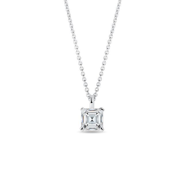 HALSKETTE MIT DIAMANT IM ASSCHER-SCHLIFF IN WEISSGOLD - KETTEN MIT DIAMANTEN - KETTEN