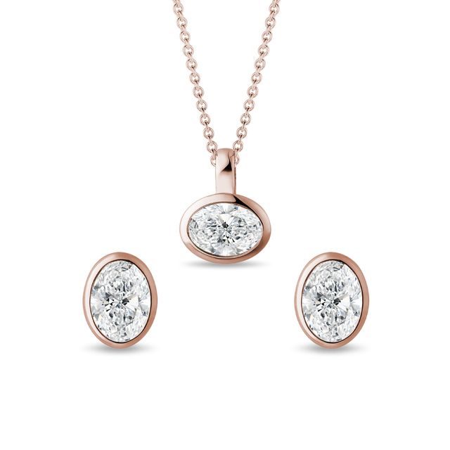 SCHMUCKSET MIT OVALEN DIAMANTEN IN ROSÉGOLD - SCHMUCK SETS DIAMANT - SCHMUCK