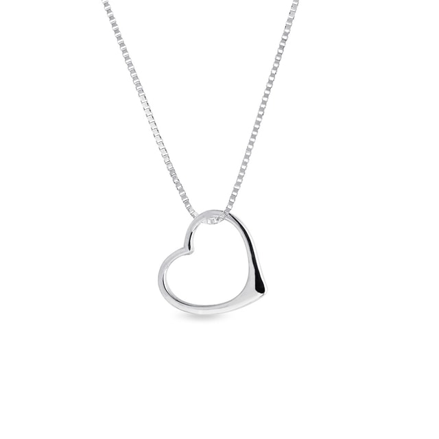 Heart-Shaped Necklace in 14k White Gold