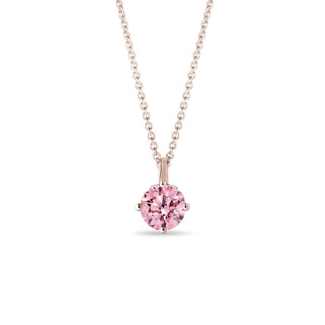 ROSE GOLD PINK DIAMOND NECKLACE - DIAMOND NECKLACES - NECKLACES