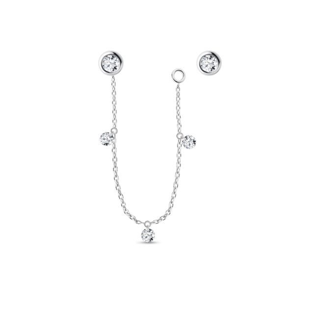 VARIABLE DIAMANTOHRRINGE MIT KETTE IN WEISSGOLD - OHRRINGE DIAMANT - OHRRINGE