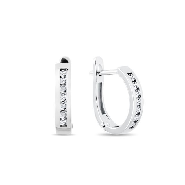 KLASSISCHE DIAMANTOHRRINGE AUS 14 KT WEISSGOLD - OHRRINGE DIAMANT - OHRRINGE