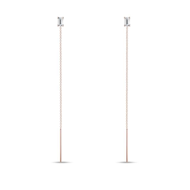 HÄNGENDE OHRRINGE MIT LABORDIAMANTEN IN ROSÉGOLD - OHRRINGE DIAMANT - OHRRINGE