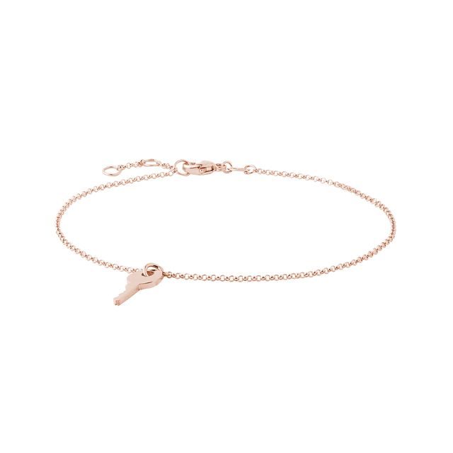 BRACELET EN OR ROSE AVEC UNE CLÉ - BRACELETS EN OR ROSE - BRACELETS