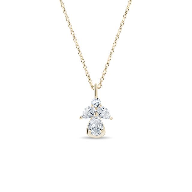 DIAMOND ANGEL NECKLACE IN YELLOW GOLD - DIAMOND NECKLACES - NECKLACES