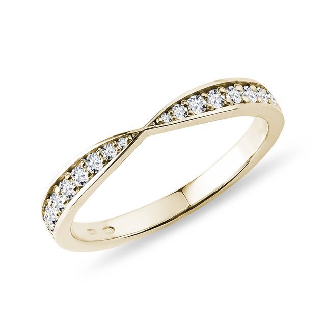 BAGUE DE MARIAGE D'OR JAUNE AVEC DIAMANTS - ALLIANCES DE MARIAGE FEMMES - ALLIANCES DE MARIAGE