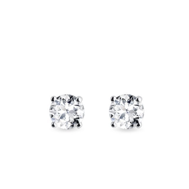 NÁUŠNICE Z BIELEHO ZLATA S DIAMANTMI 0,5 CT - NAPICHOVACIE NÁUŠNICE S DIAMANTMI - NÁUŠNICE
