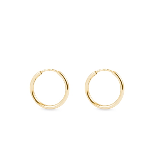 16 MM HOOP EARRINGS IN YELLOW GOLD - YELLOW GOLD EARRINGS - EARRINGS