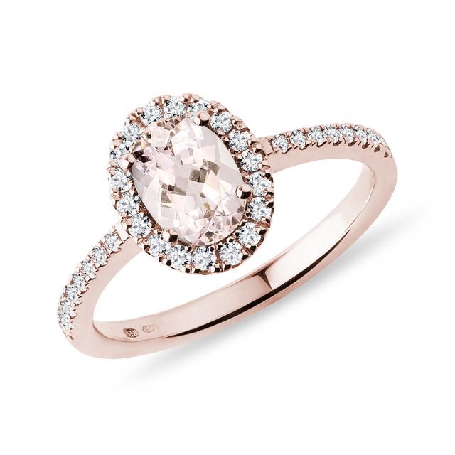 Zásnubní prsten s morganitem v růžovém zlatě