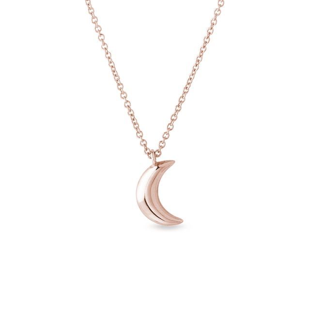 MOON-SHAPED PENDANT IN ROSE GOLD - ROSE GOLD NECKLACES - NECKLACES