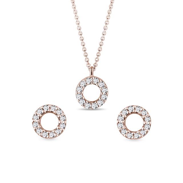 ROSE GOLD CIRCLE JEWELLERY SET - JEWELLERY SETS - FINE JEWELLERY