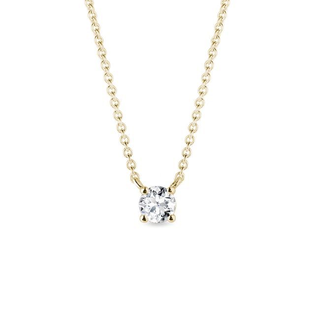 Necklace in yellow gold with a diamond